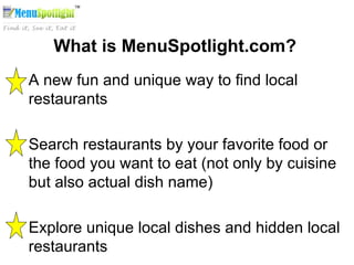 What is MenuSpotlight?