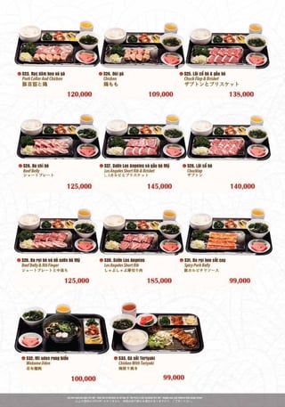 MENU TASAKI - TPHCM | PDF