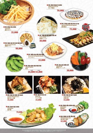 MENU TASAKI - TPHCM | PDF