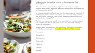 How to write effective Menus in Hospitality | PPTX