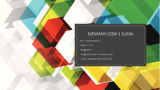 MENYANYI LEBIH1 SUARA
By = Kelompok 3
Kelas = 7H
Anggota =
-Arghad Azhar Pranowo (5)
-Carla Nadine Michellia (6)
 