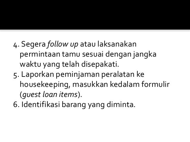housekeeping formulir housekeeping Menyediakan layanan tamu untuk