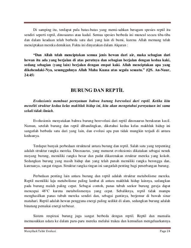 Menyibak Tabir Teori Evolusi Menyibak Tabir Teori Evolusi