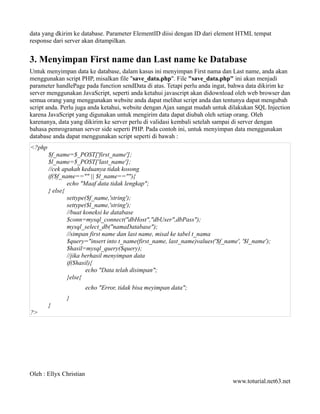 Menyimpan Data Ke Database Dengan Ajax Dan PHP | PDF