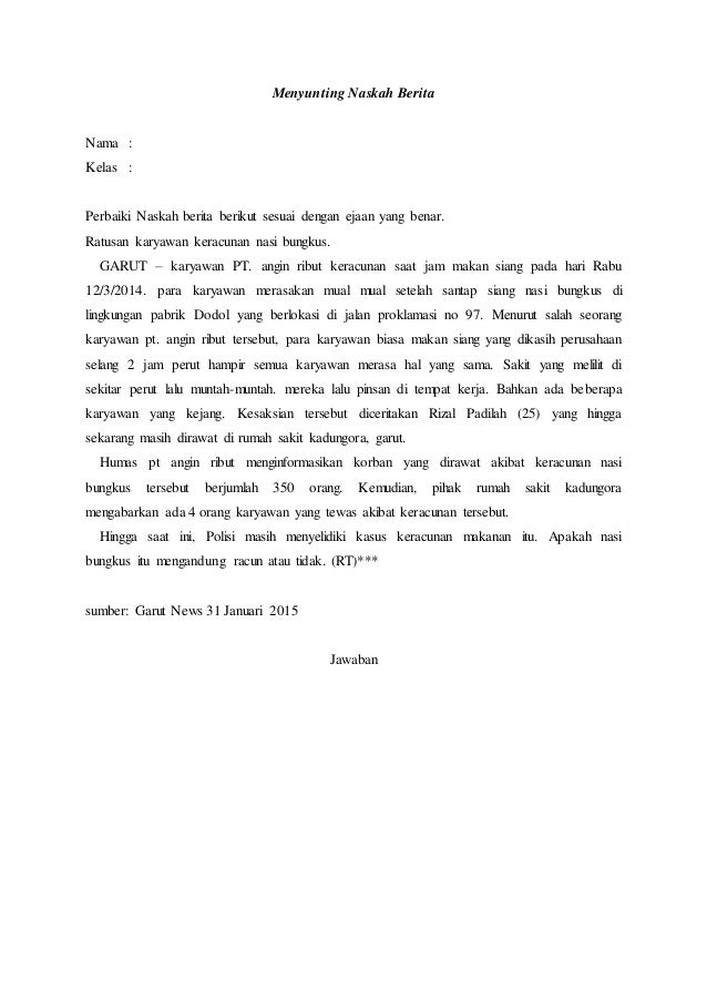 Menyunting Naskah Berita