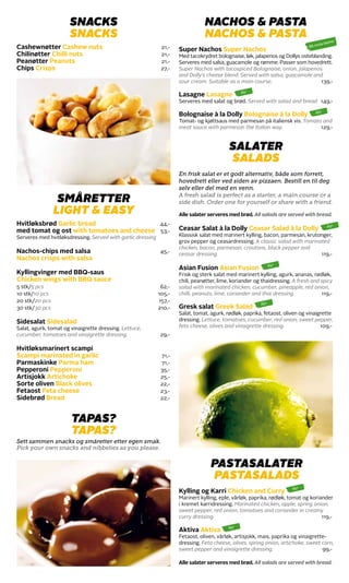 Dolly Dimple's Restaurant meny | PDF