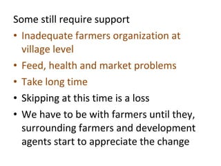 Achievement of the community based sheep breeding project in Menz area