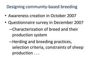 Achievement of the community based sheep breeding project in Menz area