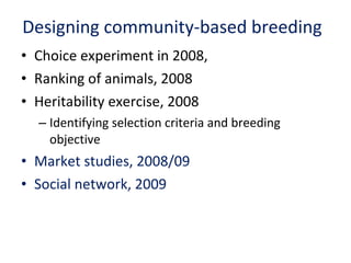 Achievement of the community based sheep breeding project in Menz area