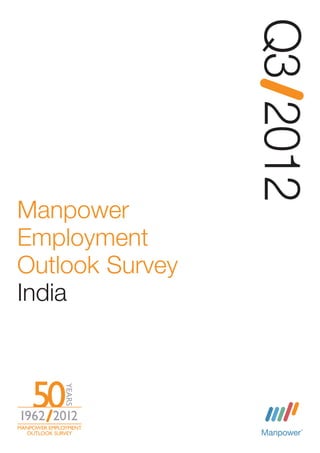 Q3 2012
Manpower
Employment
Outlook Survey
India
 
