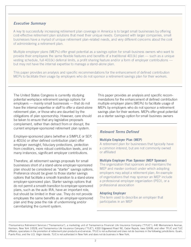 Multi Employer Plans