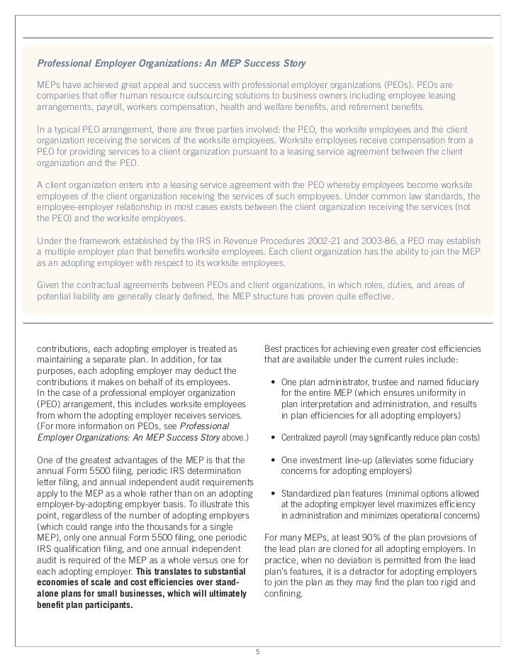 Multi Employer Plans