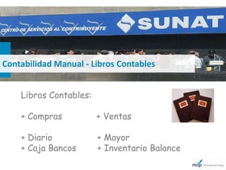 Contabilidad Manual - Libros Contables


    Libros Contables:

    + Compras           + Ventas

    + Diario            + Mayor
    + Caja Bancos       + Inventario Balance
 
