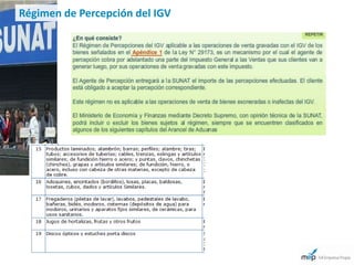 Régimen de Percepción del IGV
 