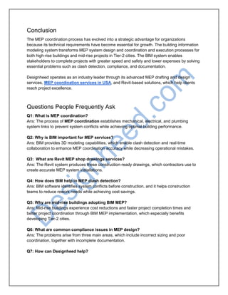 MEP Coordination Services in India | Designheed | PDF