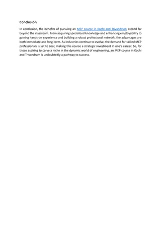 MEP course in Kochi and Trivandrum PDF MEP course in Kochi and Trivandrum PDF