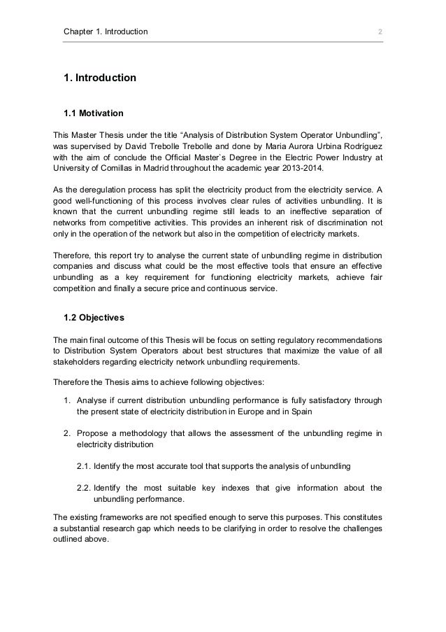 Parts of a masters thesis