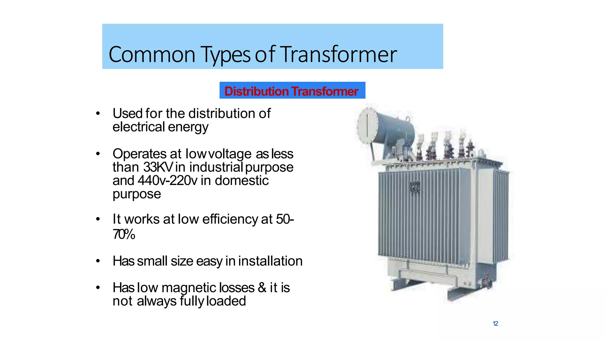 Transformer - Detailed Presentation 50 slids | PPTX | Gas and Electric ...