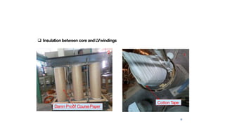 31
 Insulation between core andLVwindings
Cotton Tape
Damn Proof CoursePaper
Insulation
1
2
 
