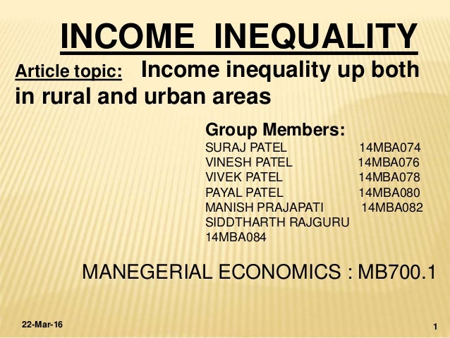 What is income inequality?