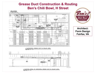 Grease Duct Construction & Routing
Ben’s Chili Bowl, H Street
Architect:
Form Design
Fairfax, VA
 