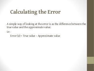 Errors and Error Measurements | PPT