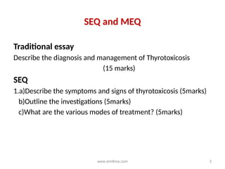 modified essay questions presentation for medical students | PPTX