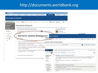 http://documents.worldbank.org 5 
Economic Update Madagascar 
