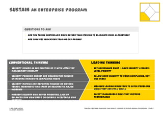 Develop a company strategy, a governance model and an operational approach to cloud computing use, including the information security function to help define policies and guidelines. 