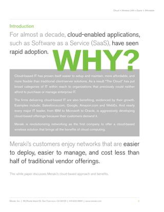 Meraki Cloud Wireless Lan | PDF