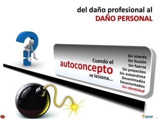 del daño profesional al
      DAÑO PERSONAL
 