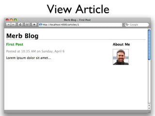 View Article <% throw_content :page_title, "Articles" %><%= partial 'article', :with => @articles %> 