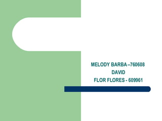 MELODY BARBA –760608  DAVID FLOR FLORES - 609961 