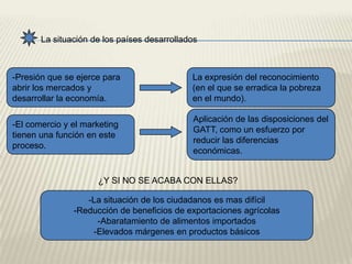 EL DESAFÍO DE LA APERTURA DE LOS MERCADOS1. Los mercados se estánfragmentando: de la participaciónde países pequeños.2. Las empresas de grandes marcas: han realizado una inversión para consolidar los mercados de la UE.2 factores importantes Estas dos fuerzas están sometidas a numerosas presiones como la liberación de mercados Los activos creados en los mercados internacionales -Al crear la ventaja comparativa de recursos en la producción y comercioSe promueve la ventaja competitiva de empresasLos gobiernos intentanPara triunfar en la competencia internacional, aumento de productividad y la renta de la población -Crear un surtido de recursos-Creación de un entorno para competir en forma electiva