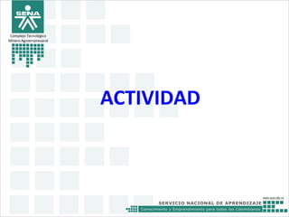 Complejo Tecnológico
Minero Agroempresairal
ACTIVIDAD
 