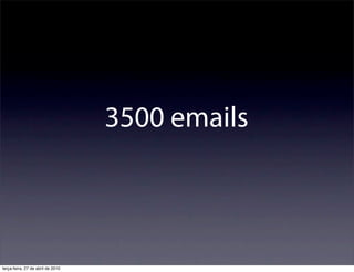 3500 emails



terça-feira, 27 de abril de 2010
 