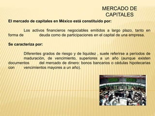 El mercado de capitales dentro del sector financiero empresarial | PPTX