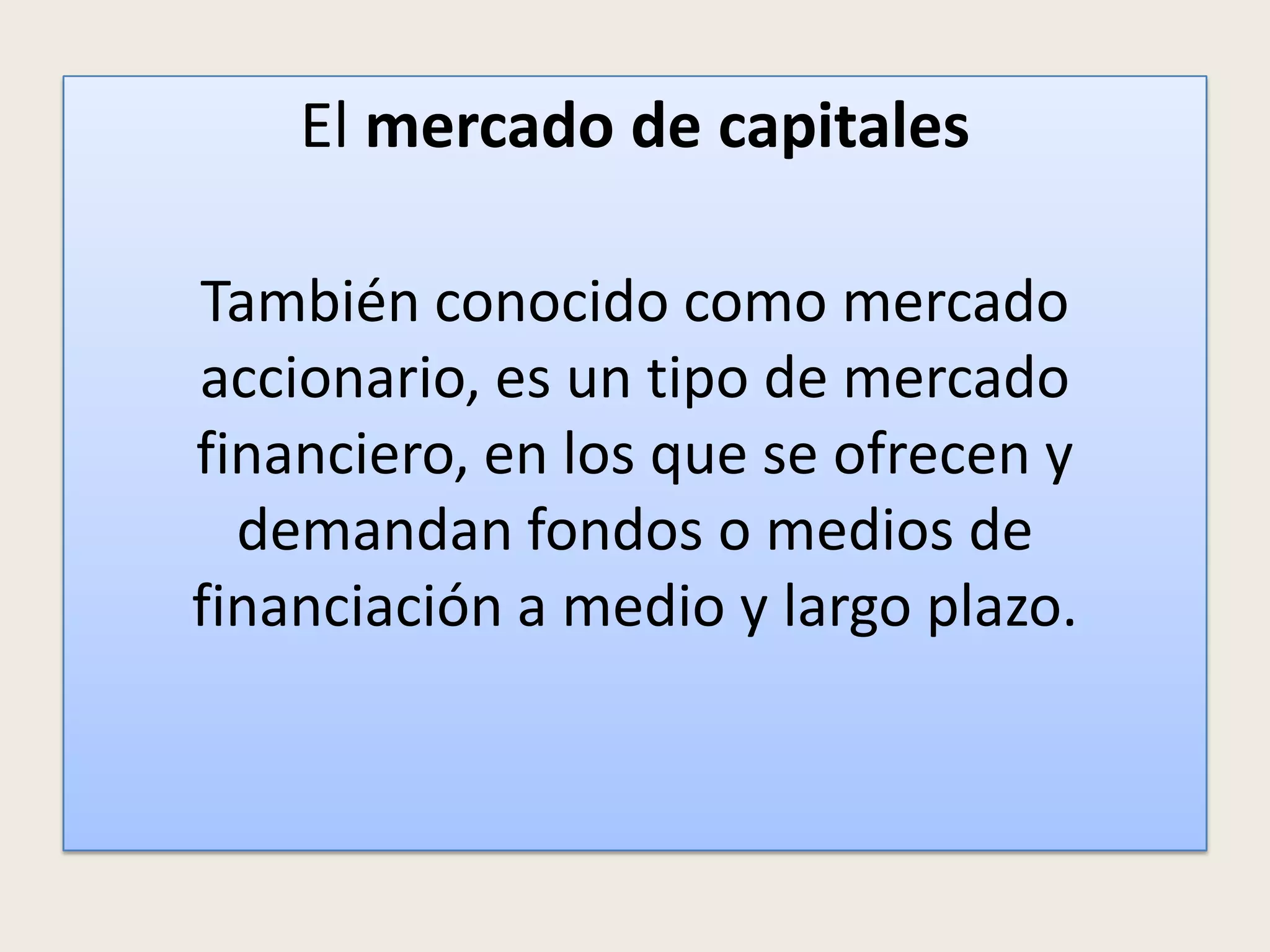 Mercado de capitales finanzas | PPT