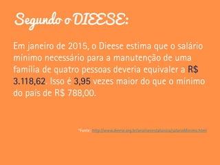 Segundo o DIEESE:
 