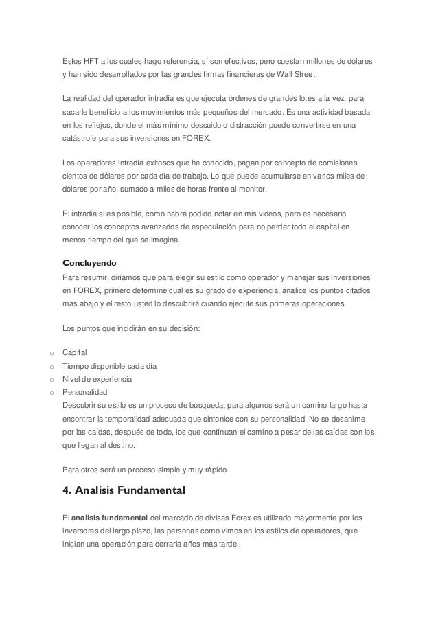 Tecnicas intradia forex