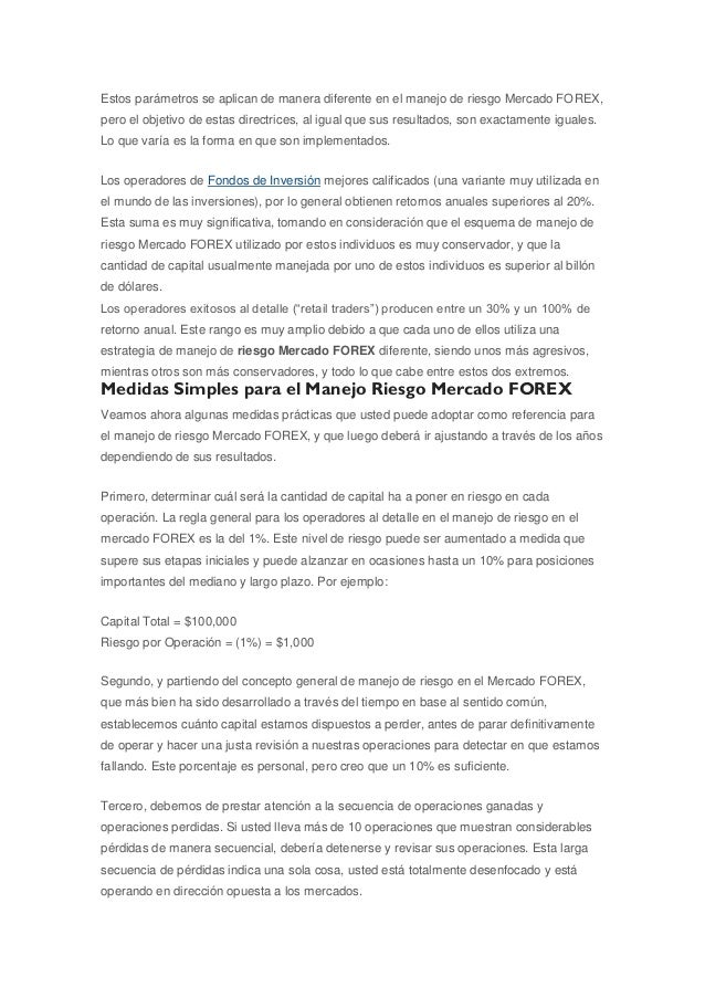 Tecnicas forex