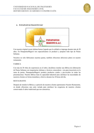 UNIVERSIDAD NACIONAL DE INGENIERÍA
FACULTAD DE INGENIERÍA CIVIL
DEPARTAMENTO ACADÉMICO CONSTRUCCIÓN




    4. PANAPASTAS ...