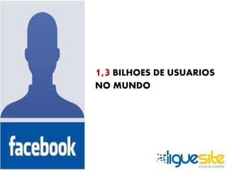 1,3 BILHOES DE USUARIOS 
NO MUNDO 
 
