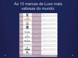 As 10 marcas de Luxo mais
valiosas do mundo:
 