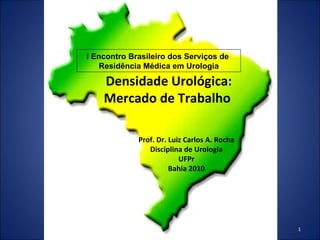 Densidade Urológica: Mercado de Trabalho  Prof. Dr. Luiz Carlos A. Rocha Disciplina de Urologia UFPr Bahia 2010 I Encontro Brasileiro dos Serviços de  Residência Médica em Urologia 