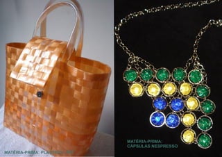 MATÉRIA-PRIMA:
                                CÁPSULAS NESPRESSO
MATÉRIA-PRIMA: PLÁSTICO - PET
 