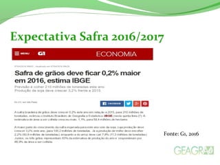 Expectativa Safra 2016/2017
Fonte: G1, 2016
 