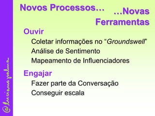 Mudanças de GeraçõesValoresdaGeração YLiberdadeCustomizaçãoEscrutínioIntegridadeColaboraçãoDiversãoVelocidadeInovação