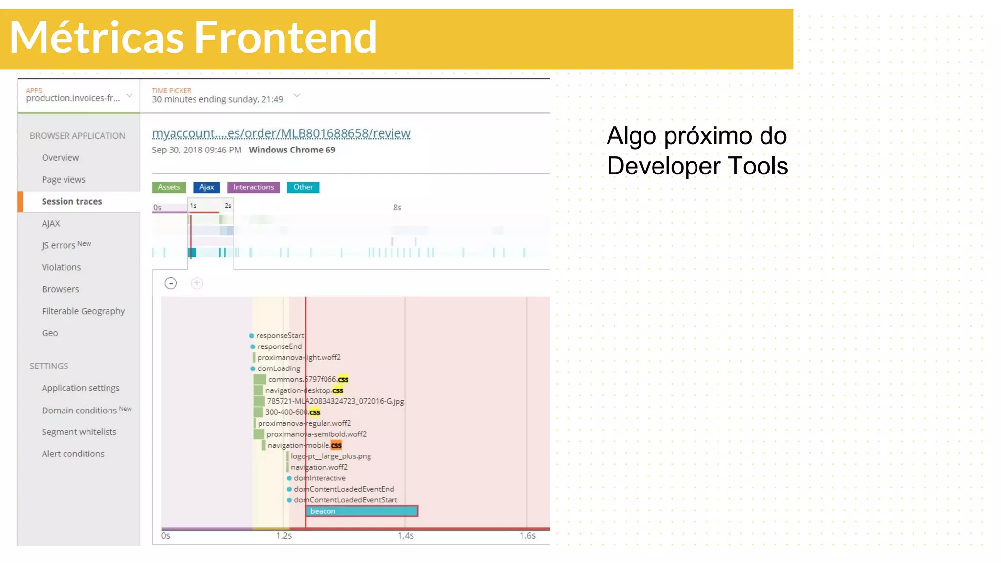 Métricas Frontend
Algo próximo do
Developer Tools
 