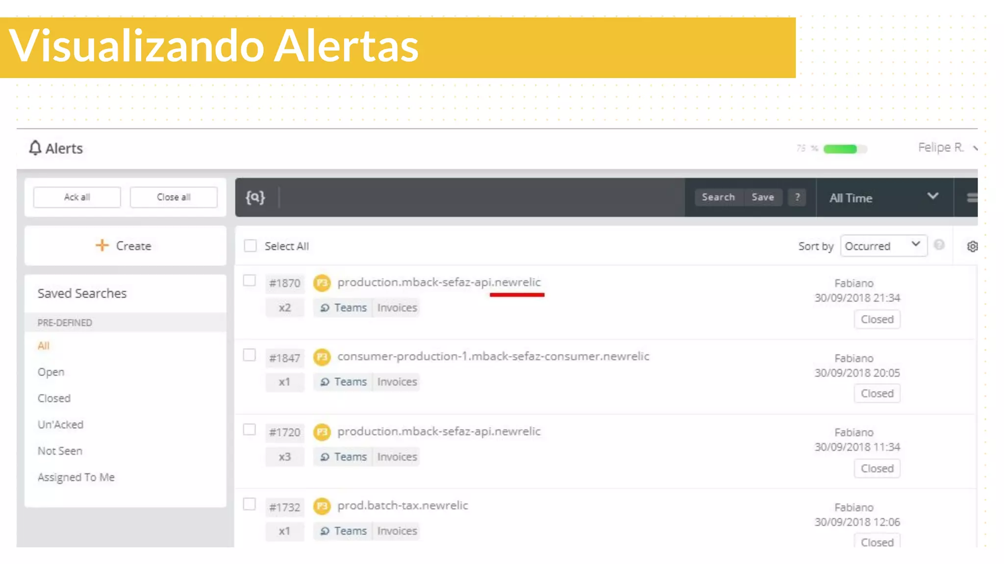 Visualizando Alertas
 